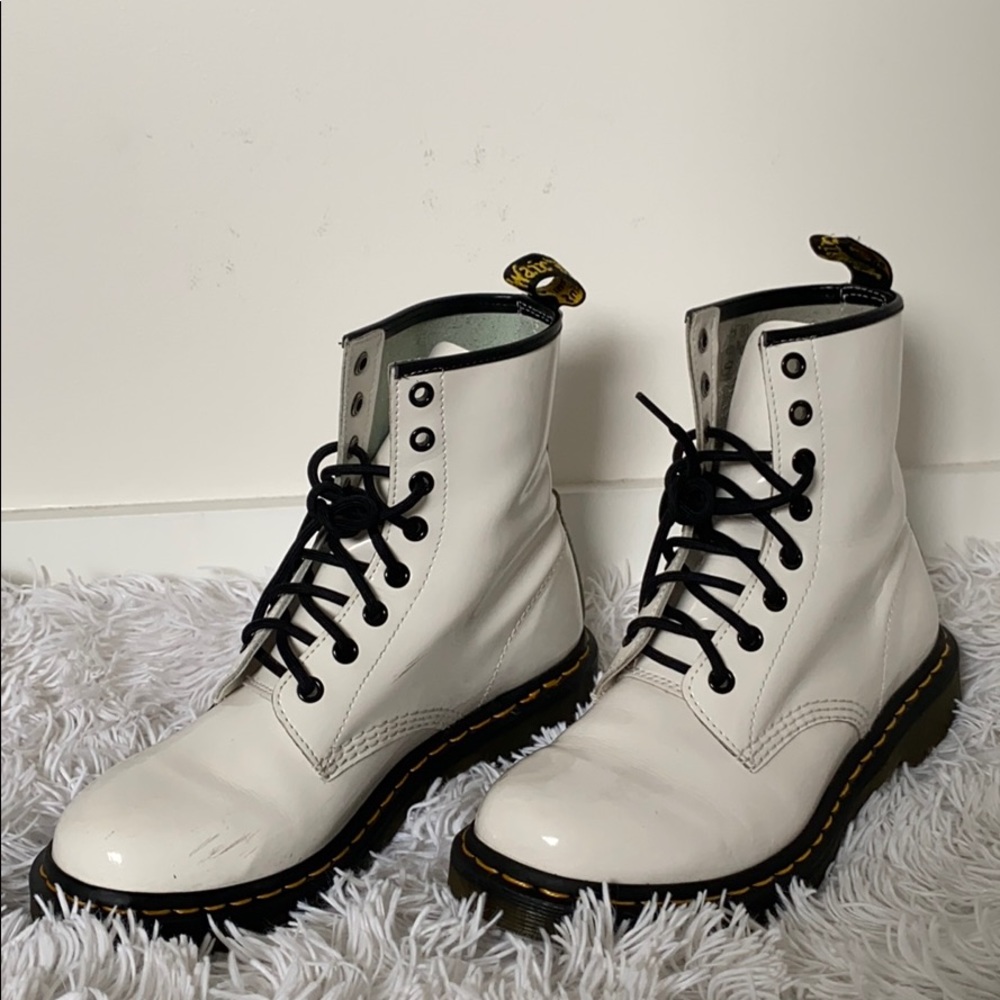 Dr. Marten White '1460 W' Boot Size 8